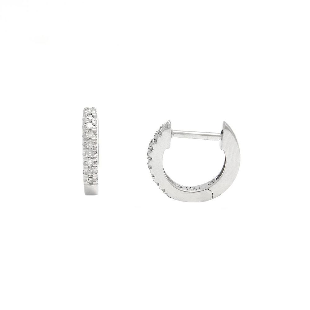 Diamond Mini Hoop Earring (14Kwg)